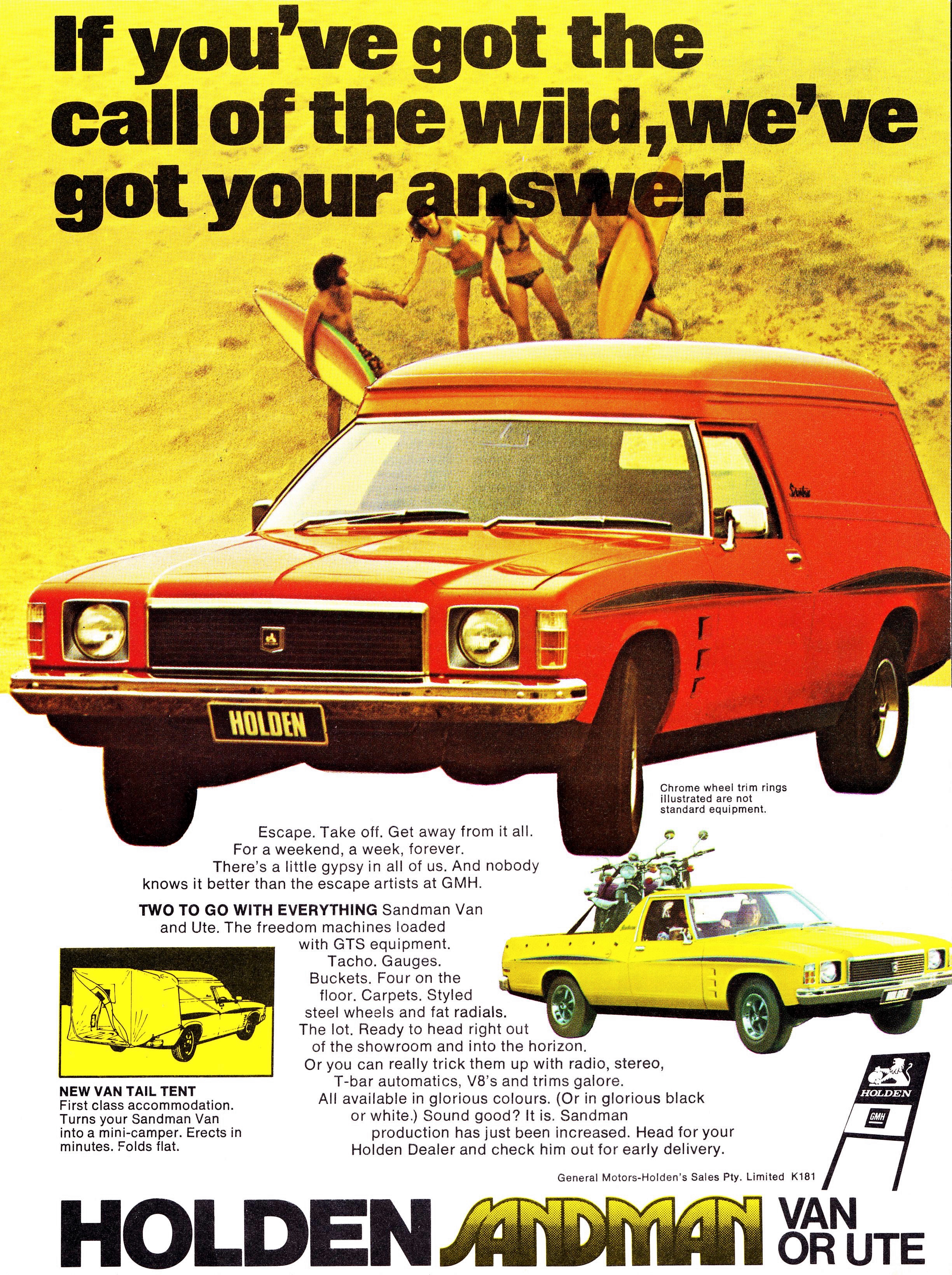 1975 Holden HJ Sandman Panel Van